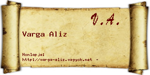 Varga Aliz névjegykártya